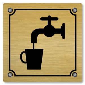 Pitná voda, 148x148mm, zlatá, Kansas